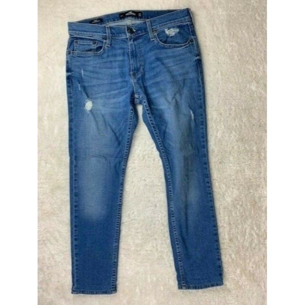 Hollister Size 31x30 Mens Jeans Epic Flex Stretch Distressed (Actual 27.5 Inseam